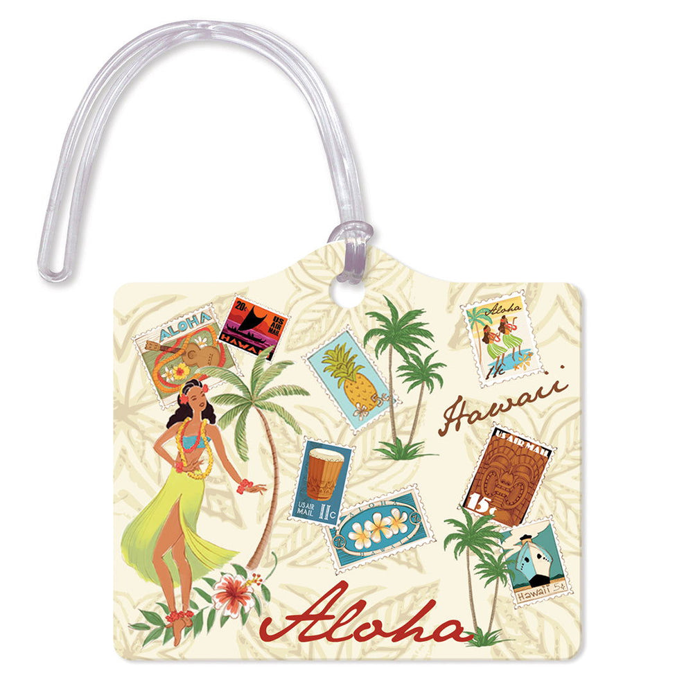 Die Cut Luggage Tag, Stamped of Aloha  