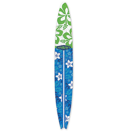 Emery board featuring a green and blue floral design, showcasing tropical patterns for stylish and effective nail care.