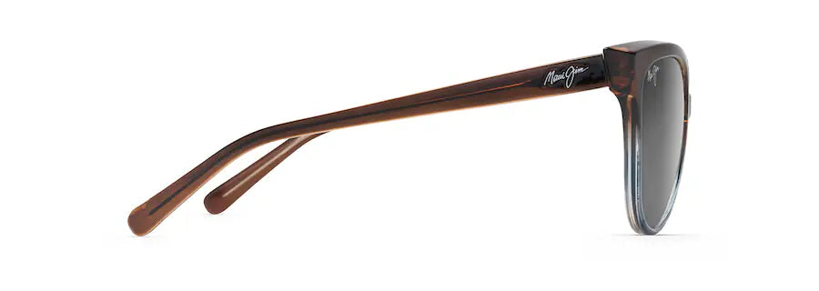 Maui Jim ʻOlu ʻOlu Translucent Dark Chocolate w/ Blue Cat Eye Polarized Sunglasses