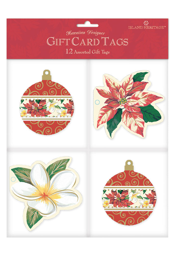 Gift Tag 12-Pack, Festive Plumeria