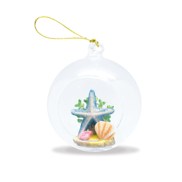 Glass Globe Ornament, Starfish