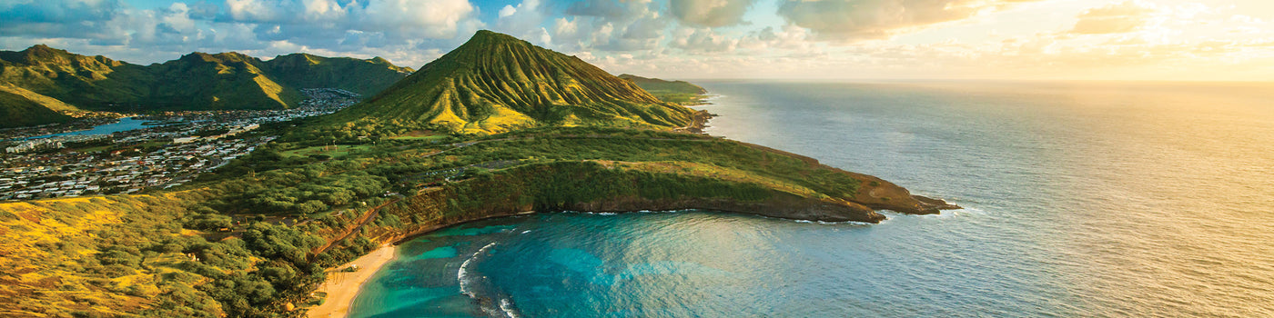 hanauma bay aerial sunrise