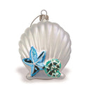 Hand-Painted Collectible Glass, Seashell Elegance - Silver
