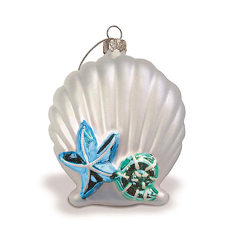 Hand-Painted Collectible Glass, Seashell Elegance - Silver