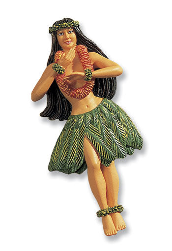 Hand Painted Polyresin Magnet, Hula Girl