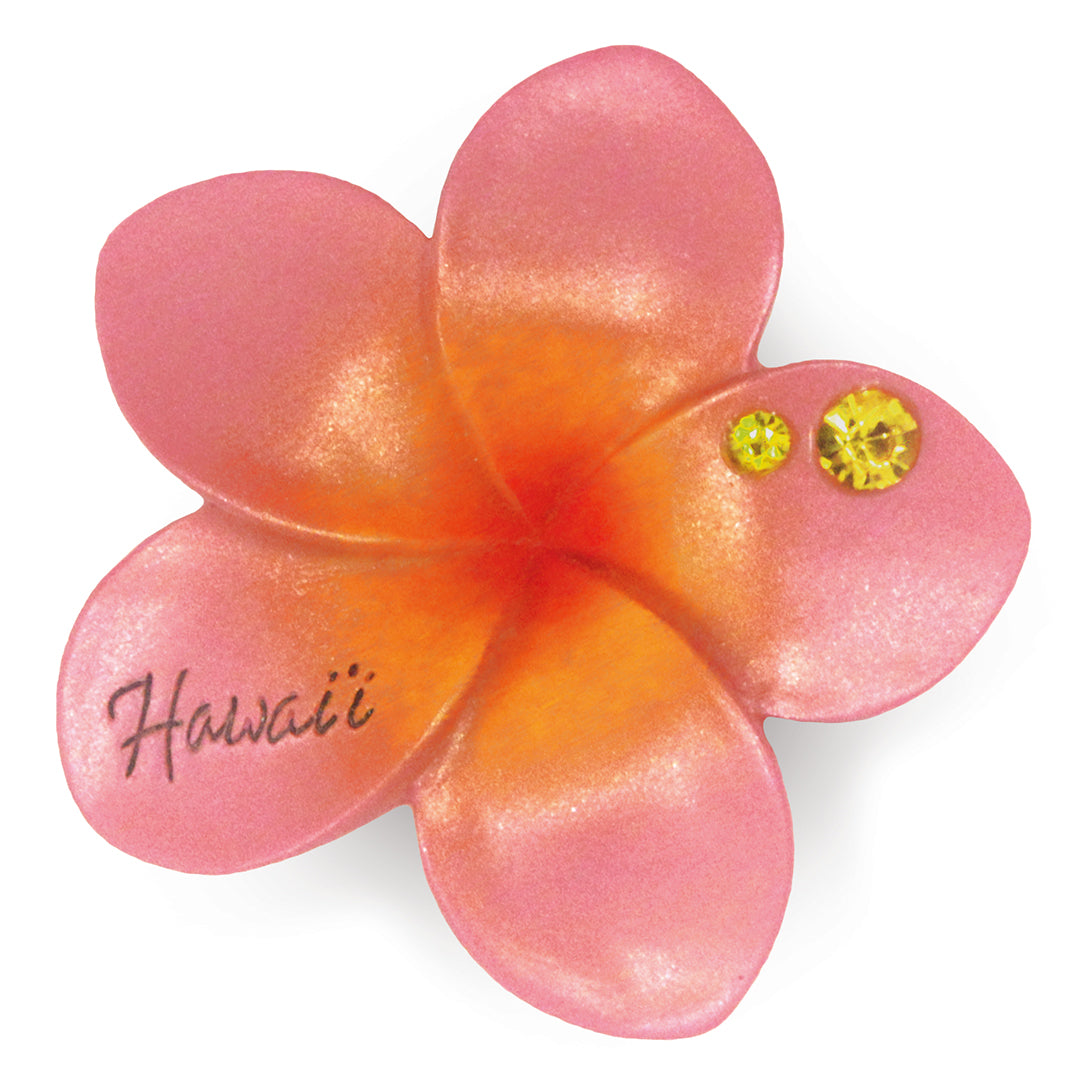 Hand Painted Polyresin Magnet, Plumeria - Hawaii