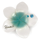 Hand Painted Polyresin Magnet, Plumeria - Hawaii - Teal