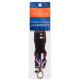 A Hawaii flag themed packaged lanyard