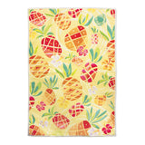 Colorful pineapple pattern on a yellow background