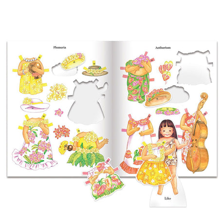 Hawaiian Flowers Paper Dolls  