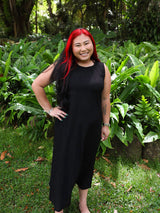 Tencel Black Womens Knit Midi Dress