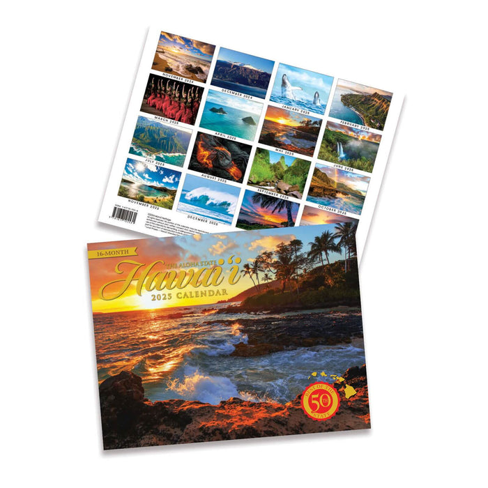 Island Heritage 2025 Trade Calendar, 'Hawai‘i: The Best of the Aloha State,' featuring scenic photography of the islands.