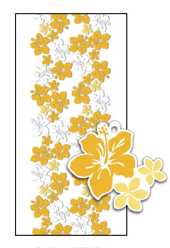 Candy Lei Kit, Hibiscus Lei in gold, featuring a festive hibiscus flower design with candy-making supplies to create your own tropical leis.