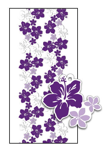 Candy Lei Kit, Hibiscus Lei in purple, featuring vibrant floral accents and candy supplies for creating your own hibiscus-themed candy lei.