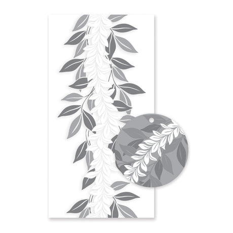 Candy Lei Kit, Maile in silver, featuring a sleek Maile leaf design and candy supplies to create tropical, shimmering candy leis.