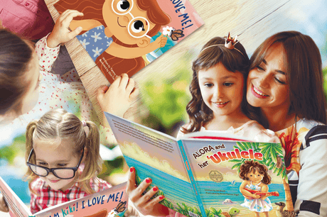 Collection of children's books featuring island-themed stories and colorful illustrations, perfect for young readers.
