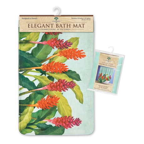 Ginger Paradise Bathroom Accessories Gift Bundle featuring vibrant, island-inspired essentials to refresh and brighten any bathroom space.