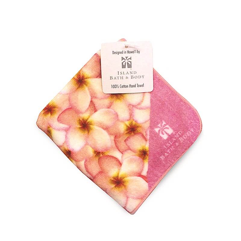 Plumeria Vanilla Hand Towel with delicate floral artwork, ideal for daily use or as a charming island-inspired gift.