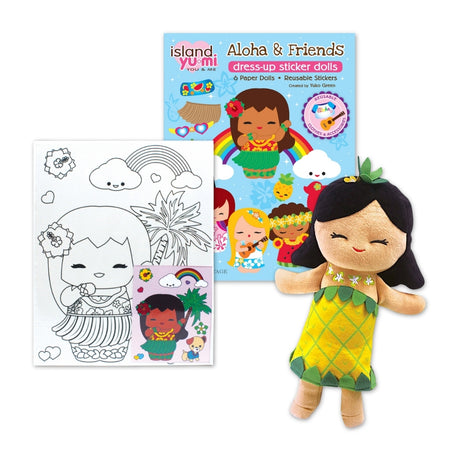 Island Yumi Book and Toys Plush Gift Bundle featuring a charming storybook about Island Yumi, paired with soft plush toys for fun and cuddly adventures.