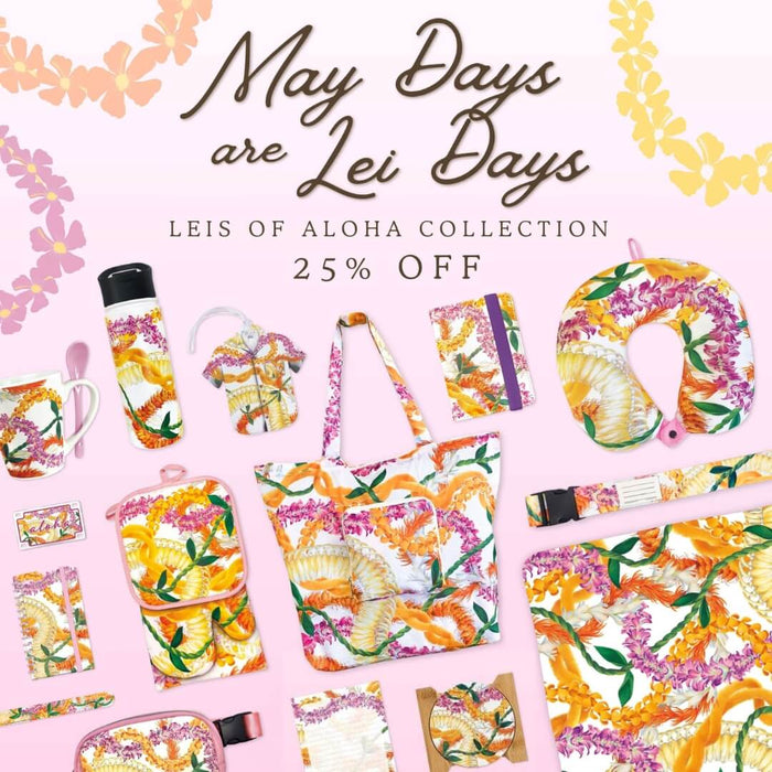 Announcement graphic featuring colorful Hawaiian leis and Aloha message, perfect for sharing festive island news or promotions.
