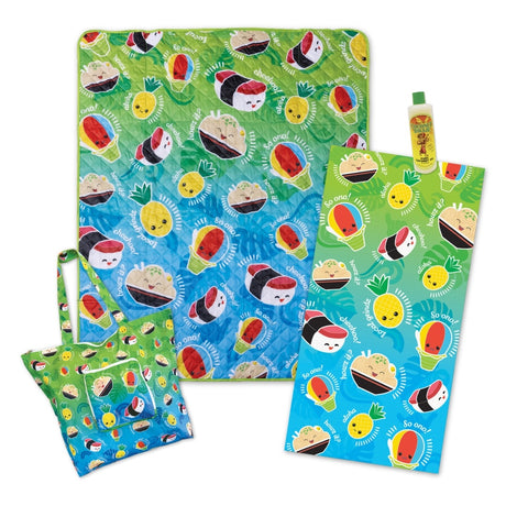 Local Grindz Beach Accessories Gift Bundle featuring fun, food-themed beach essentials with an island-inspired twist for the perfect seaside experience.
