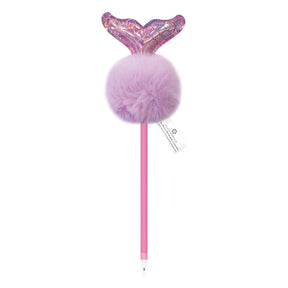Mermaid tail-themed pen with a vibrant island pom, adding a magical touch to your stationery