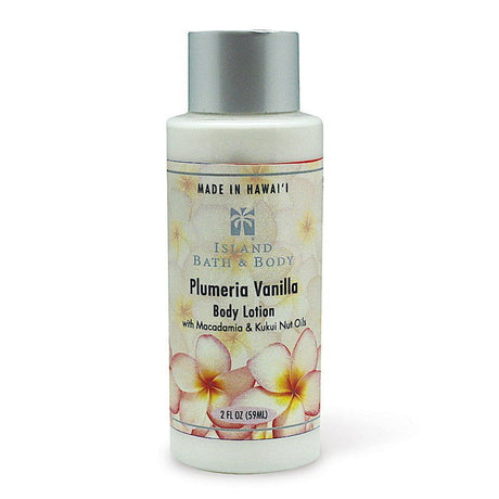 Luxurious Plumeria Vanilla Lotion with hydrating kukui nut and coconut oils.