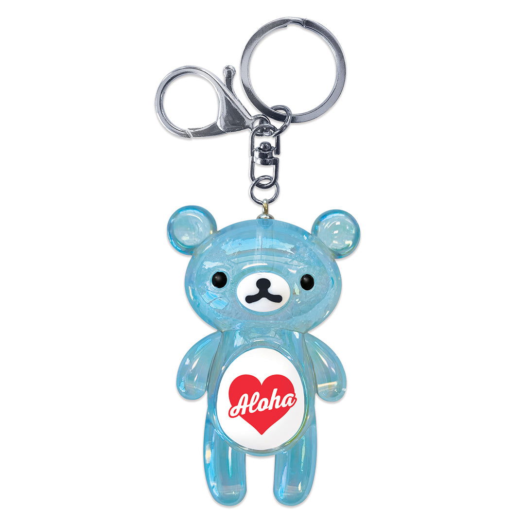 Island Bear Keychain, Aloha Heart – Blue  