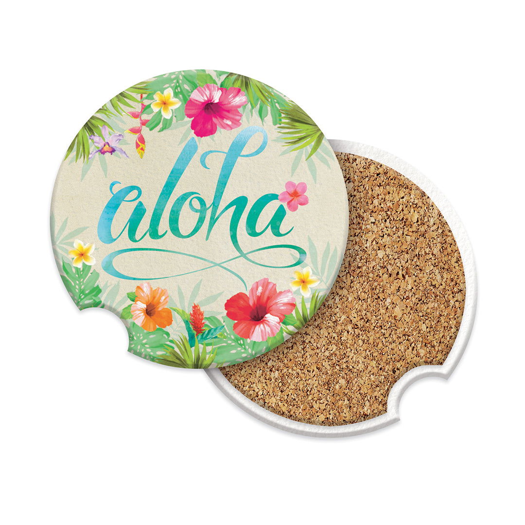 Island Car Coaster, Aloha Floral