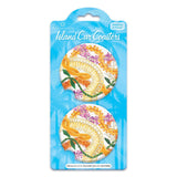 Tropical Leis of Aloha Island Car Coasters, enhancing your car interior while preventing spills.