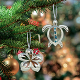 Jeweled Ornament, Hibiscus on Christmas Tree