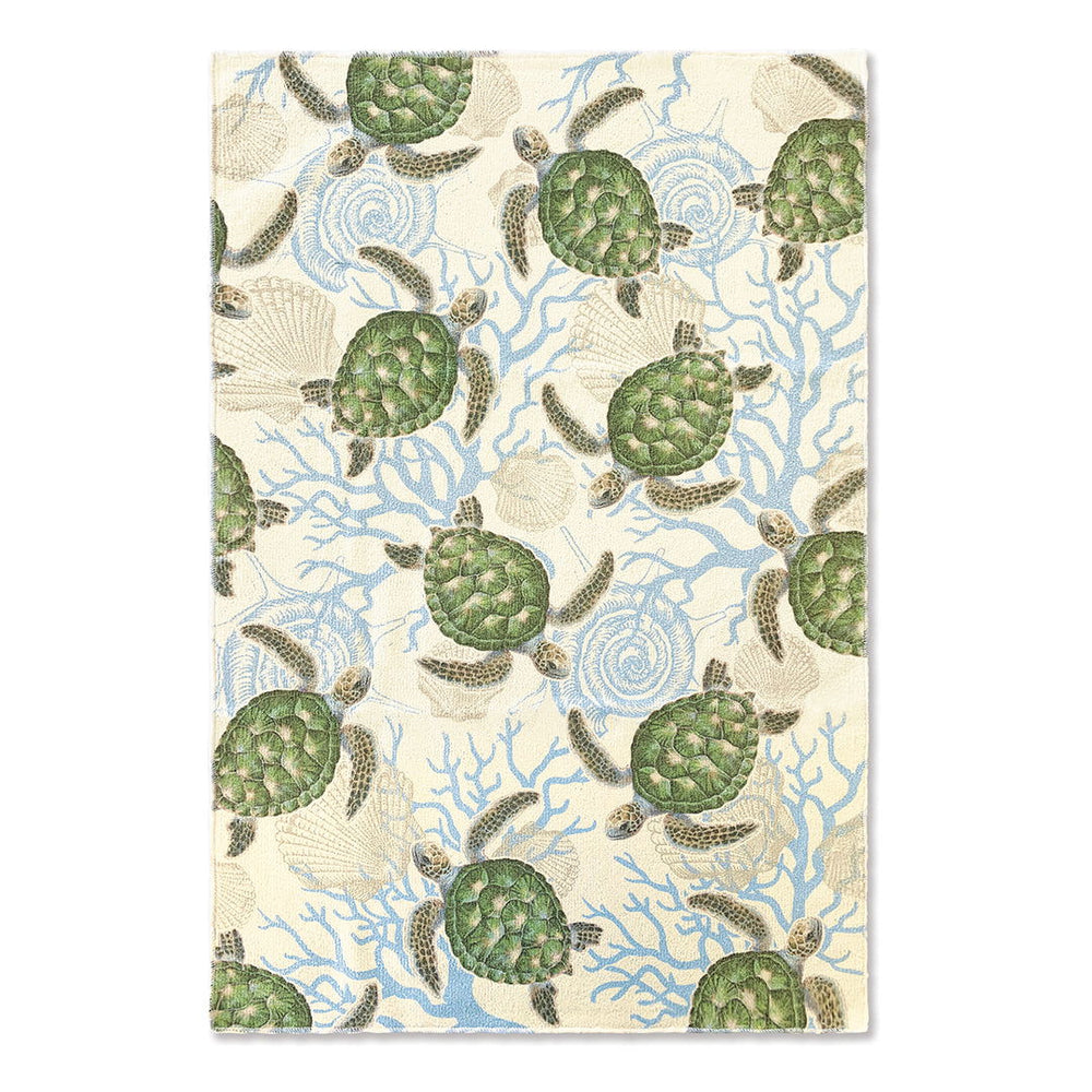 Kitchen Towels, Microfiber Set of 2- Honu Voyage  