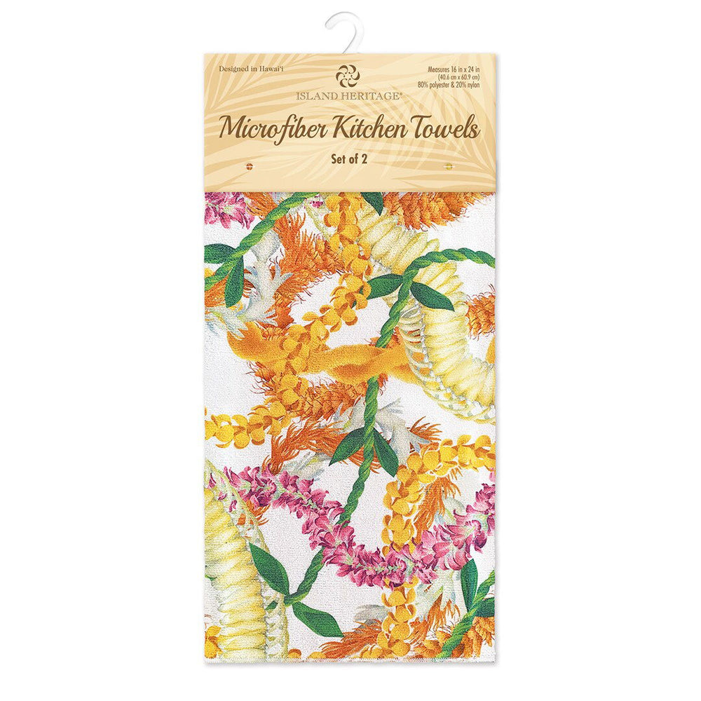 Kitchen Towels, Microfiber Set of 2- Leis of Aloha  