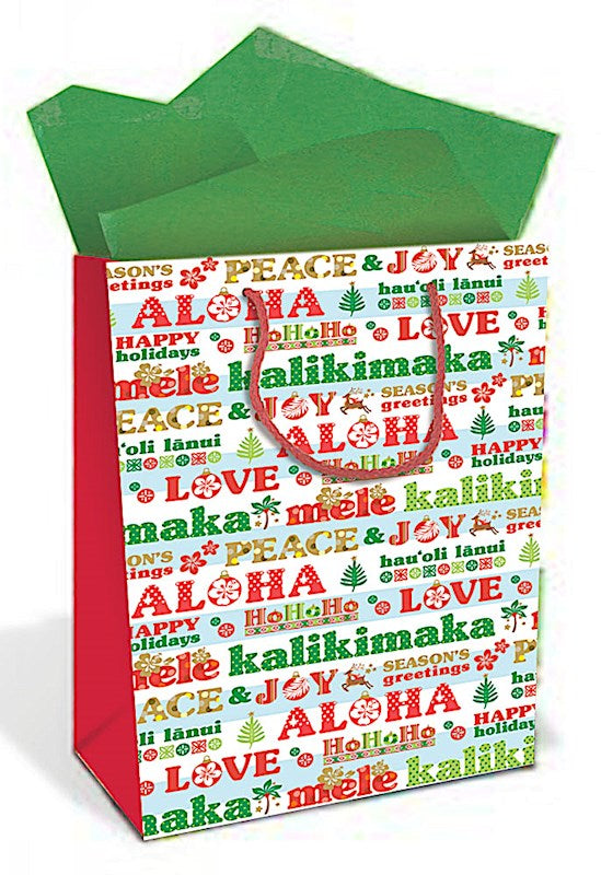 Large Gift Bag, Aloha Season's Greetings