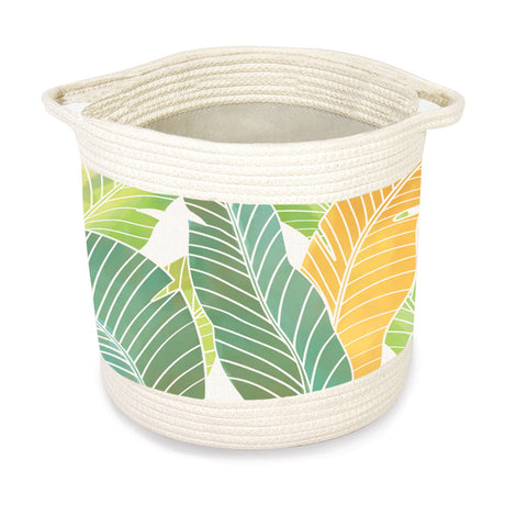 Storage Baskets, Tropical Leaves Green - Large  