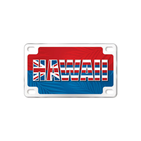 License Plate Shaped Magnet,  Hawai'i Flag Print