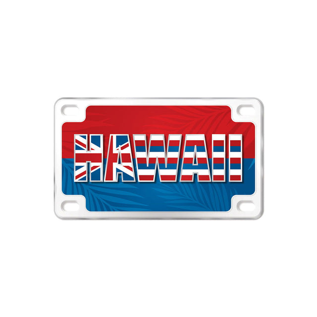 License Plate Shaped Magnet,  Hawai'i Flag Print
