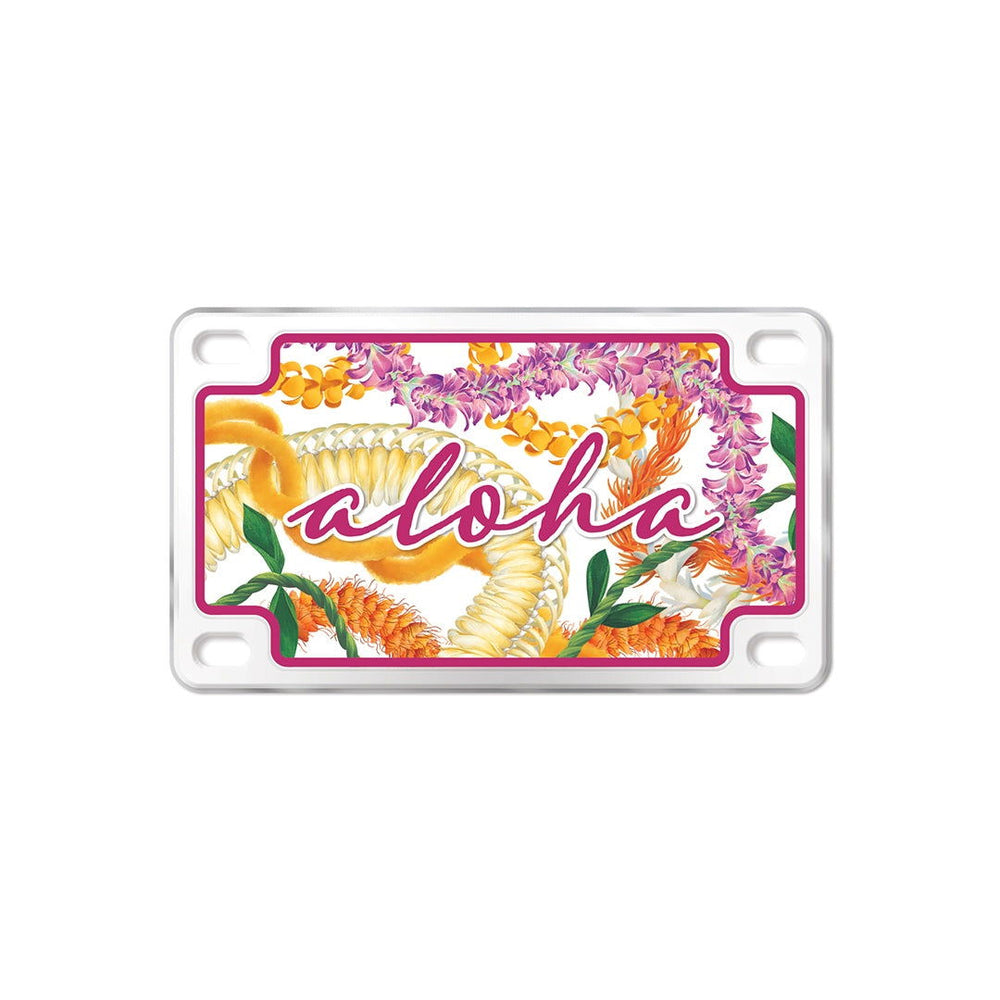 License Plate Shaped Magnet, Leis of Aloha  