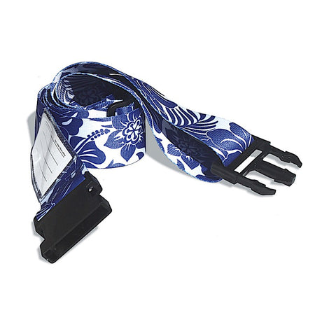 Luggage Strap, Hibiscus Floral - Blue