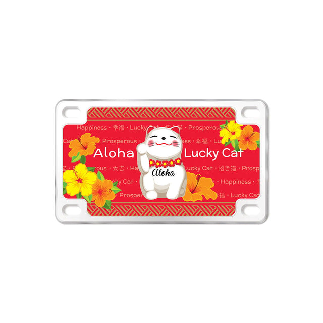 Magnet, License Plate - Aloha Lucky Cat  