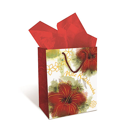 Medium Gift Bag, Hibiscus Kalikimaka