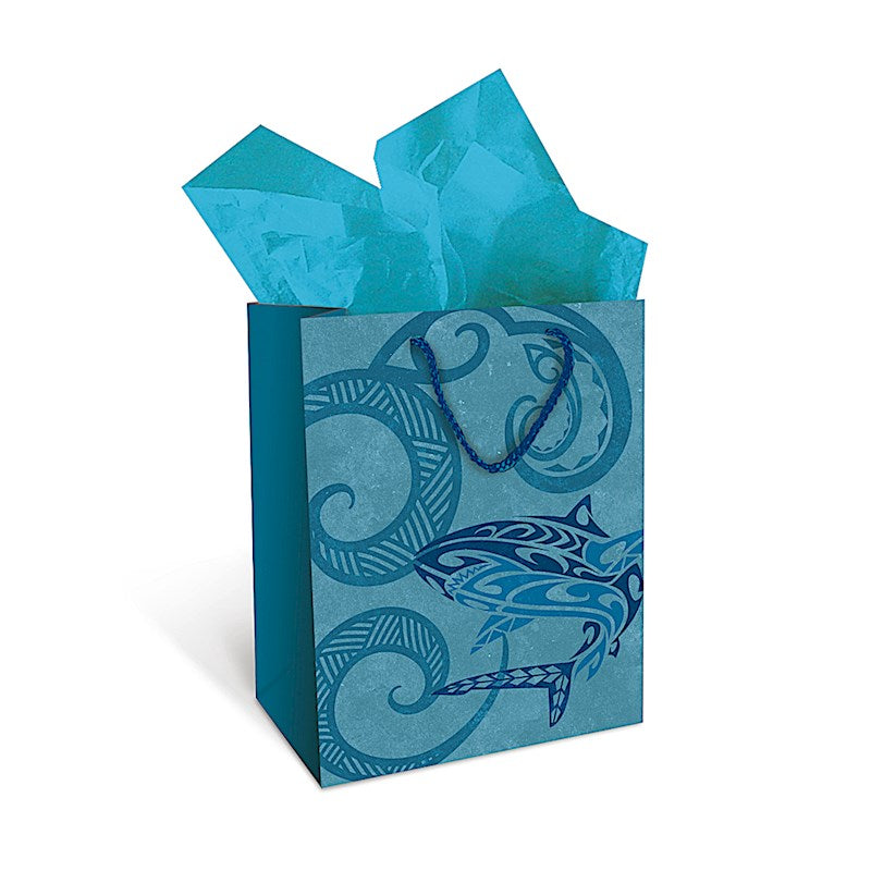 Medium Gift Bag, Tribal Shark