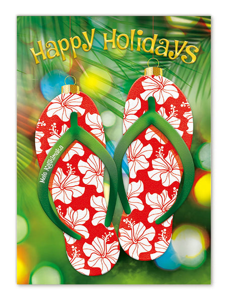 Mele Kalikimaka 12 Pack Cards, Santa's Slippah