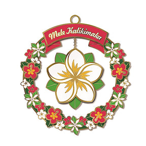 Metal Die Cut Ornament, Mele Plumeria