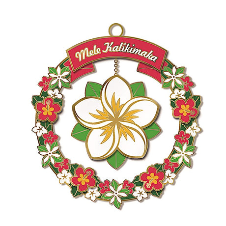 Metal Die Cut Ornament, Mele Plumeria