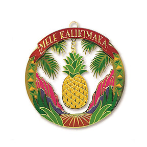 Metal Die Cut Ornament, Pineapple Plantation