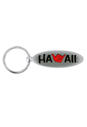 Metal Keychain, Shaka Hawaii - Red