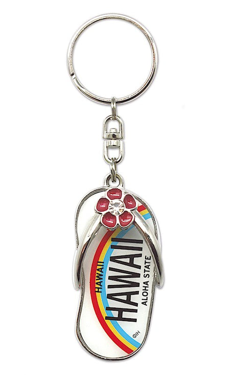 Metal Slipper Keychain, Hawaii License Plate