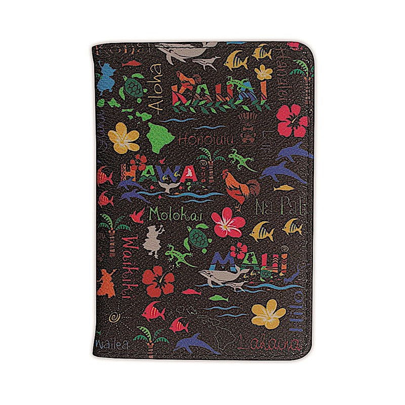 Passport Holder, Hawaiian Adventures - Black  