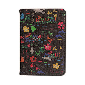Passport Holder, Hawaiian Adventures - Black  